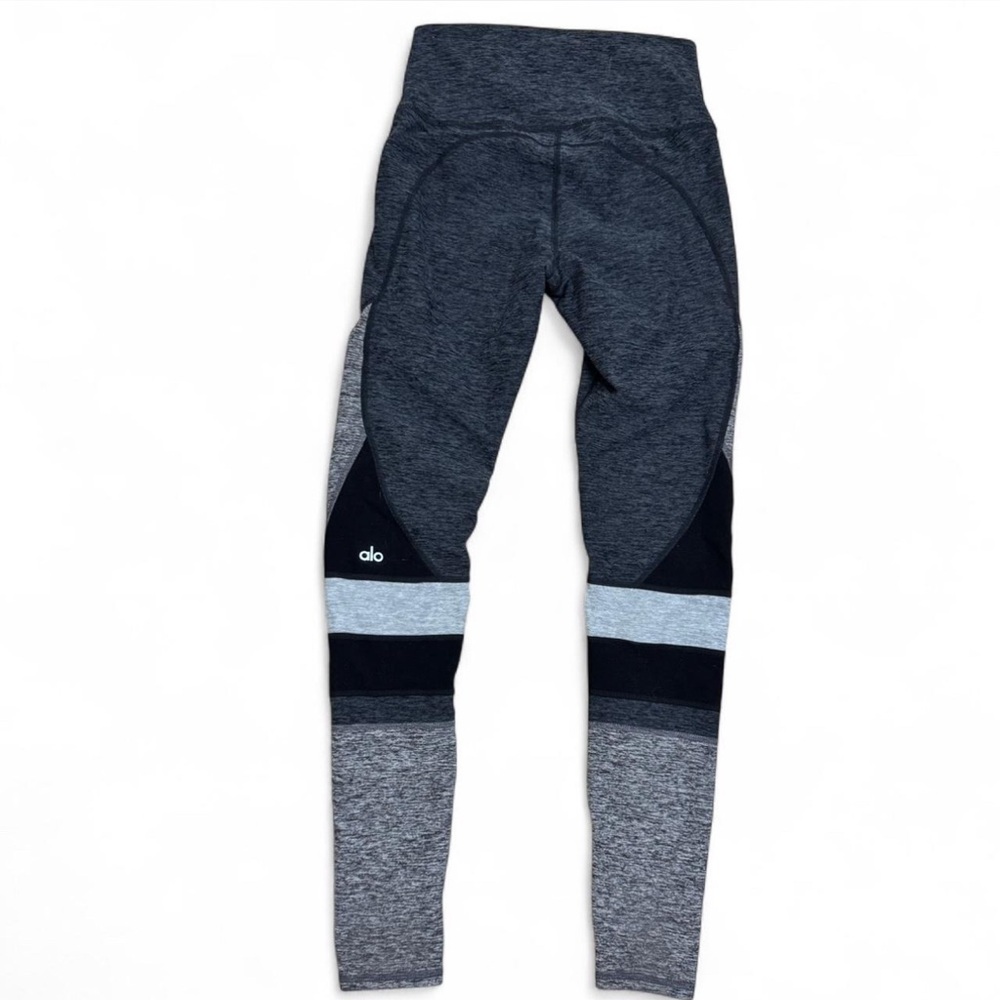 Alo Yoga Colorblock Leggings – Charcoal/Gray/Black – Size XS‎